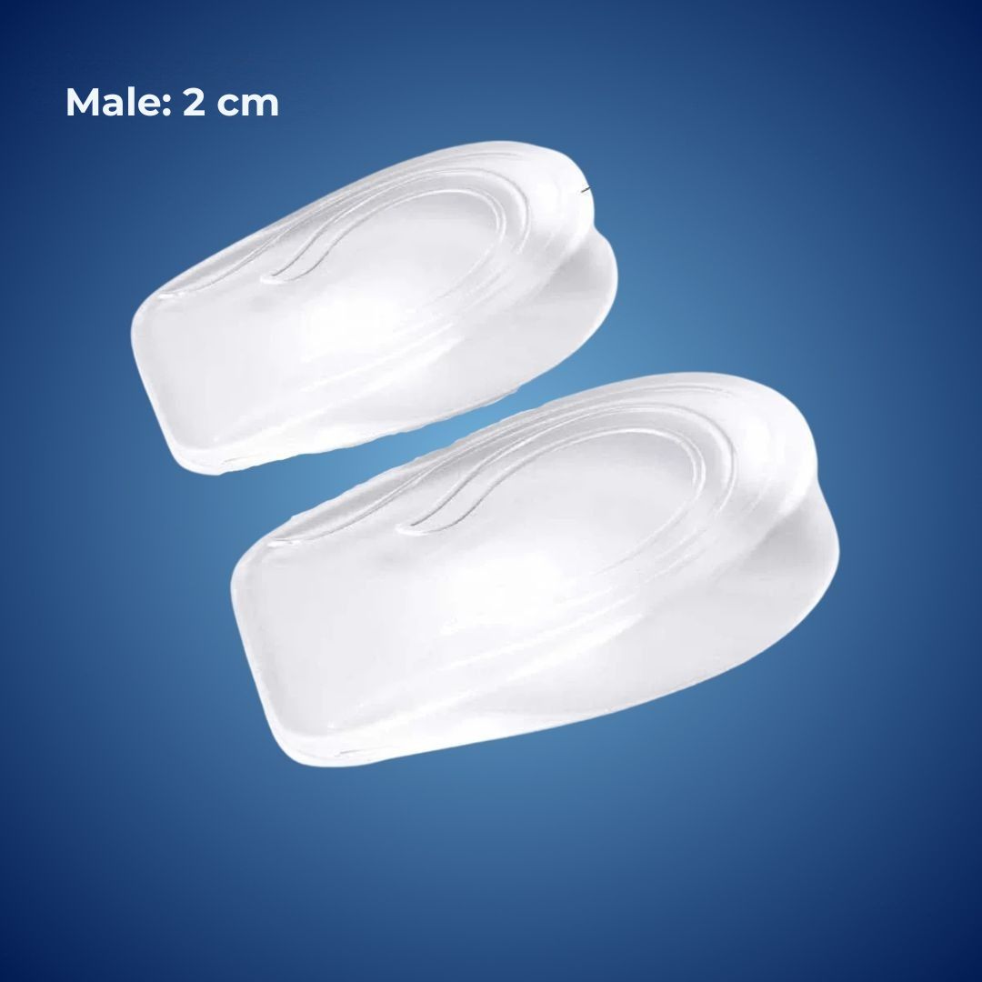 LiftComfort Silicone Gel Heel Lifting Inserts | Height Increase - Pain Relief for Plantar Fasciitis - Shock Absorption - Better Posture Niki