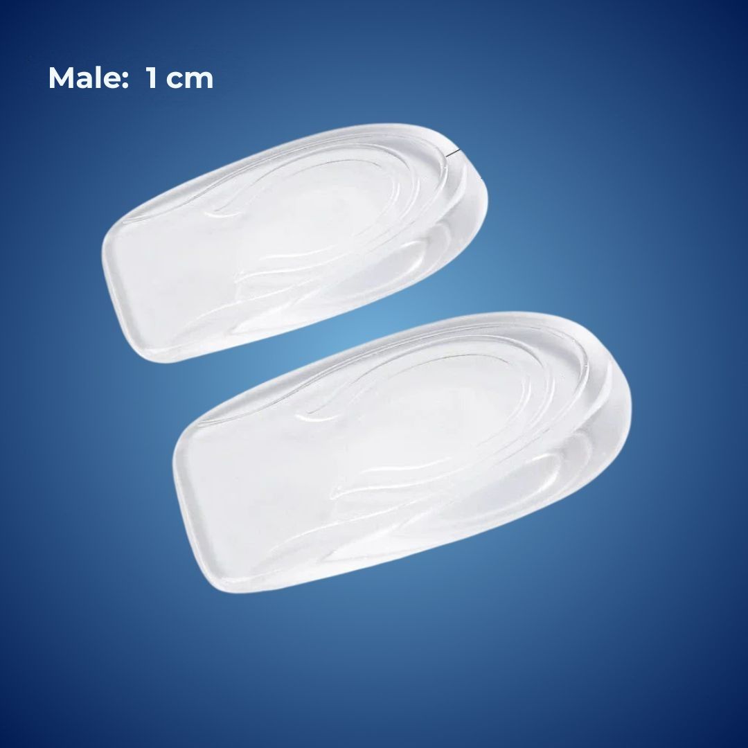 LiftComfort Silicone Gel Heel Lifting Inserts | Height Increase - Pain Relief for Plantar Fasciitis - Shock Absorption - Better Posture Niki