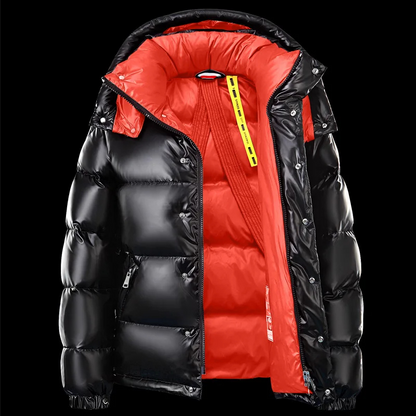 Quilted Puffer Jacket with Hood and Long Sleeves