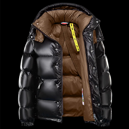 Quilted Puffer Jacket with Hood and Long Sleeves
