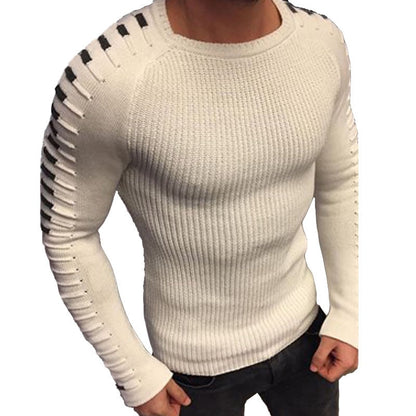 Long Pleated Knitted Sweater for Men