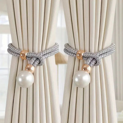 Pearl Accent Curtain Tie Backs | 2 Pc Set