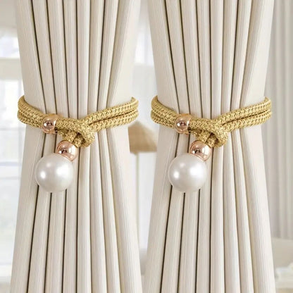 Pearl Accent Curtain Tie Backs | 2 Pc Set