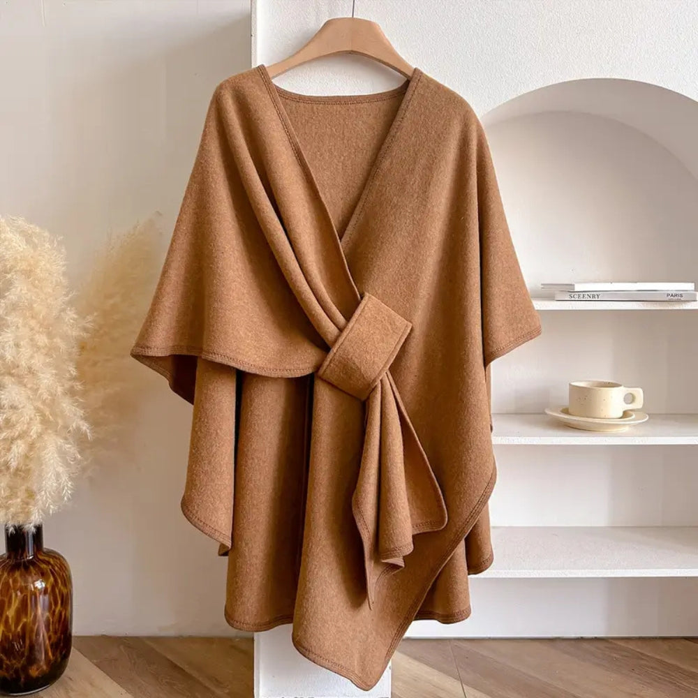 Elegant Wrap Shawl Coat - Windproof Outerwear