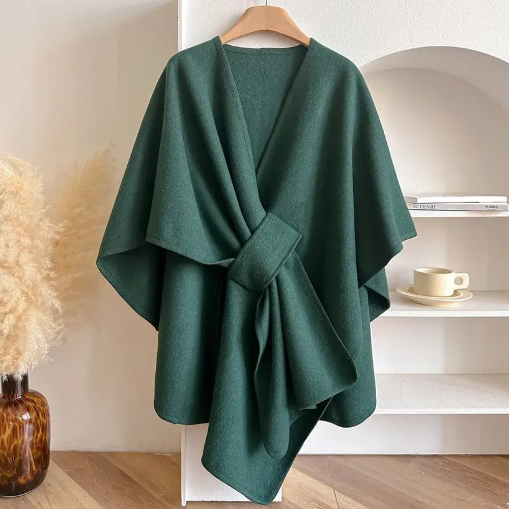 Elegant Wrap Shawl Coat - Windproof Outerwear