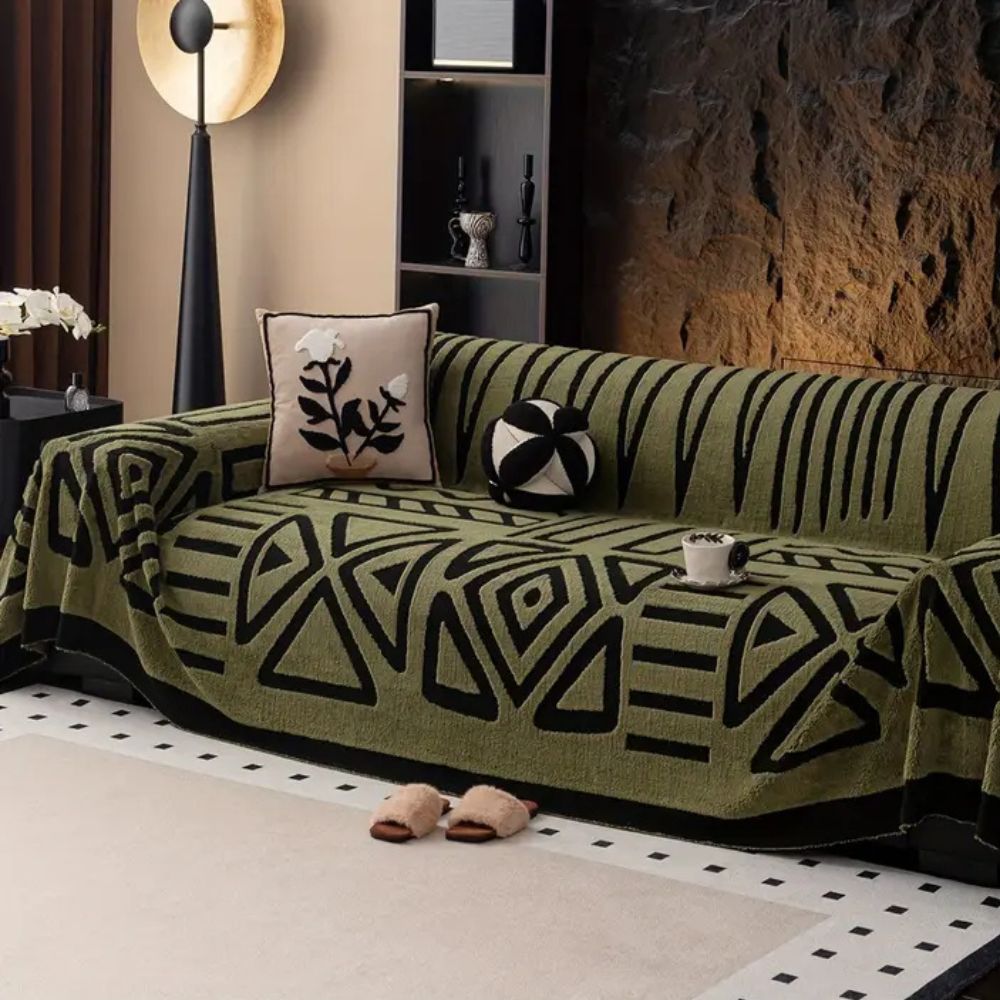 Stylish Maze Pattern Sofa Protector Throw