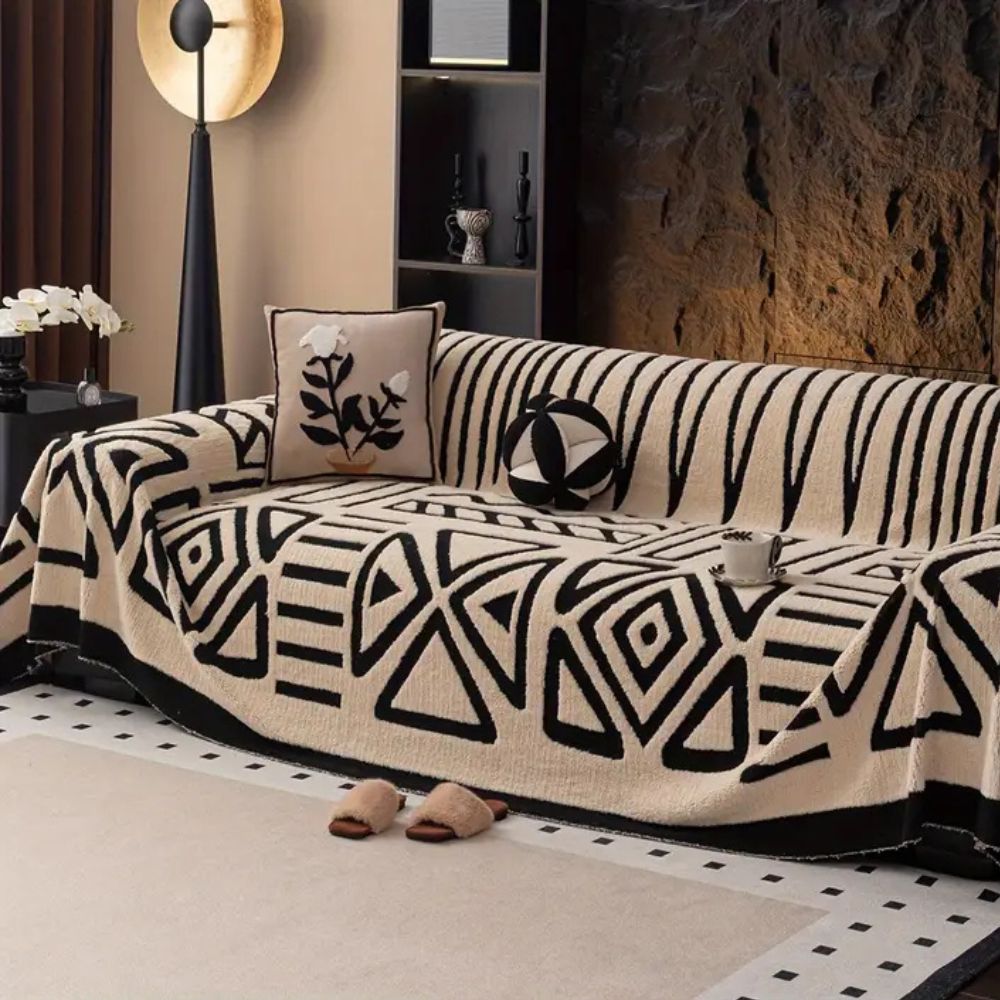Stylish Maze Pattern Sofa Protector Throw