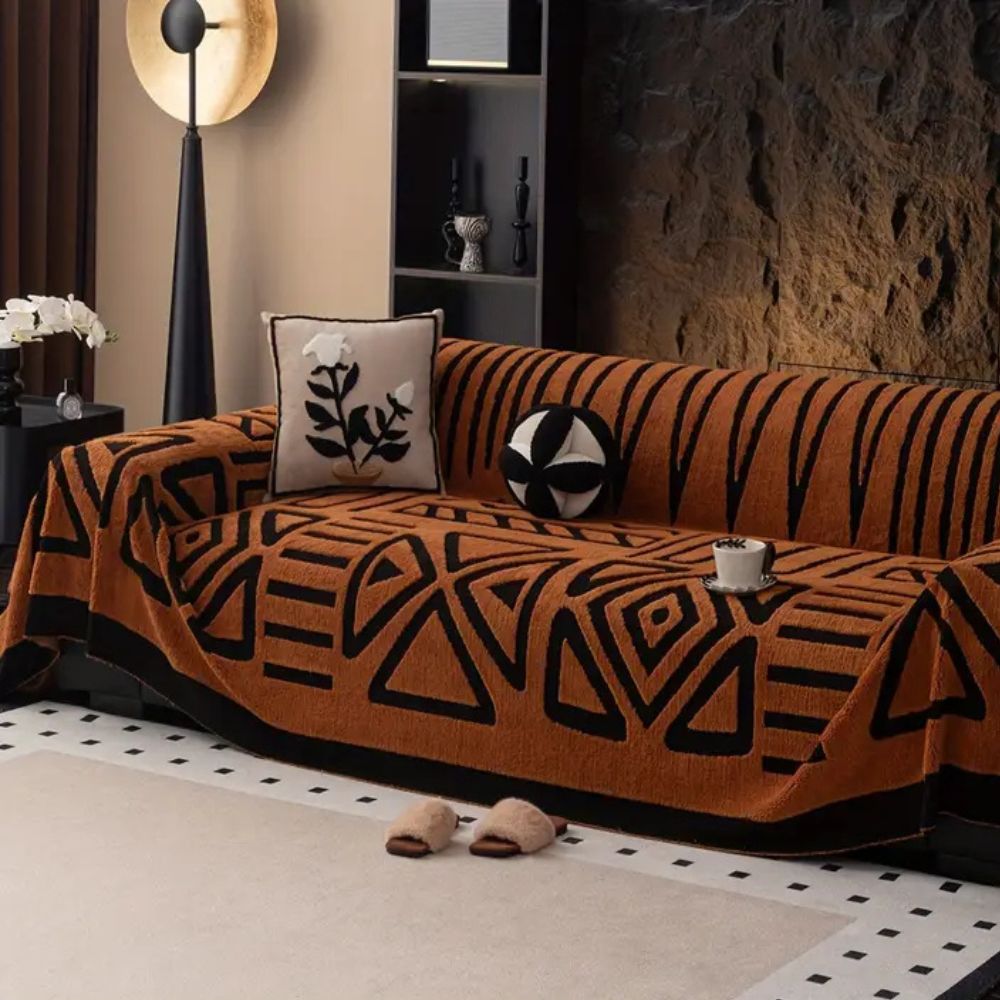 Stylish Maze Pattern Sofa Protector Throw