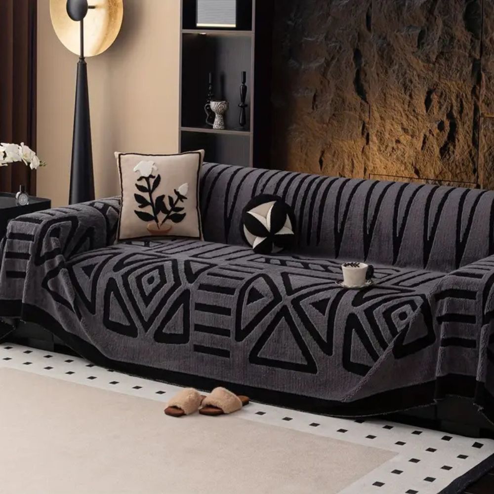 Stylish Maze Pattern Sofa Protector Throw