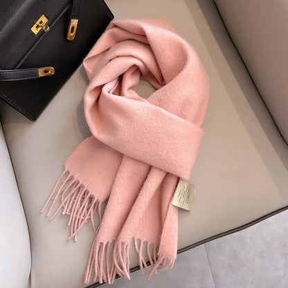 Lyvara Wool Narrow Scarf - Unisex Solid Color Warm & Soft