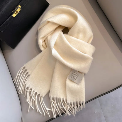 Lyvara Wool Narrow Scarf - Unisex Solid Color Warm & Soft