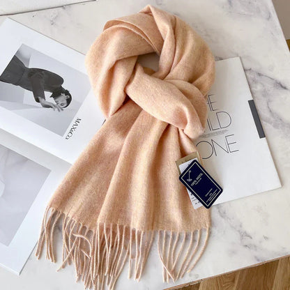 Lyvara Wool Narrow Scarf - Unisex Solid Color Warm & Soft