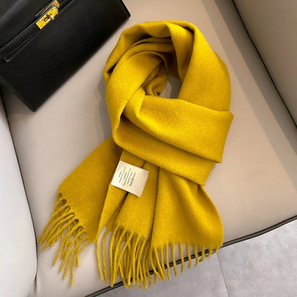 Lyvara Wool Narrow Scarf - Unisex Solid Color Warm & Soft