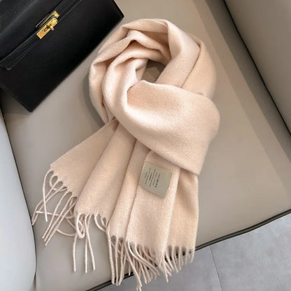 Lyvara Wool Narrow Scarf - Unisex Solid Color Warm & Soft