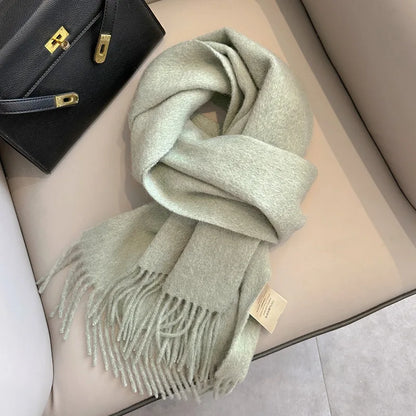 Lyvara Wool Narrow Scarf - Unisex Solid Color Warm & Soft