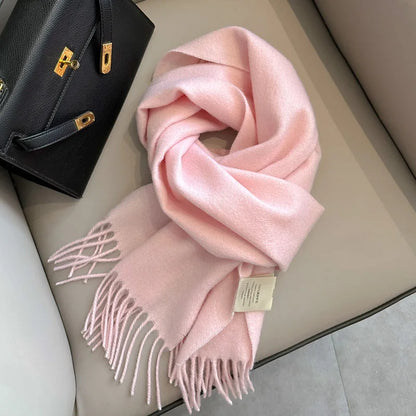 Lyvara Wool Narrow Scarf - Unisex Solid Color Warm & Soft