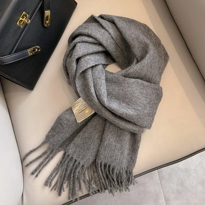 Lyvara Wool Narrow Scarf - Unisex Solid Color Warm & Soft
