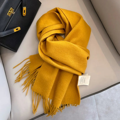 Lyvara Wool Narrow Scarf - Unisex Solid Color Warm & Soft
