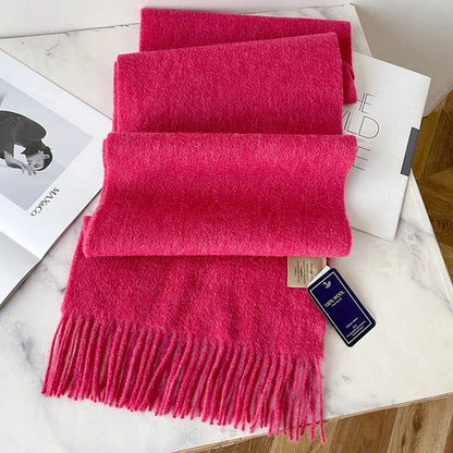 Lyvara Wool Narrow Scarf - Unisex Solid Color Warm & Soft