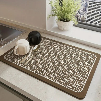 Mandala Pattern Silicone Drying Mat for Dishes