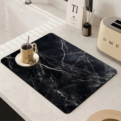 Marble Pattern Absorbent Countertop Mat