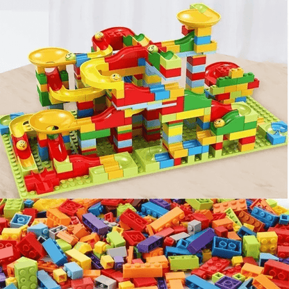Ball Track Building Blocks - Fun Maze with Slides for Kids - Educational