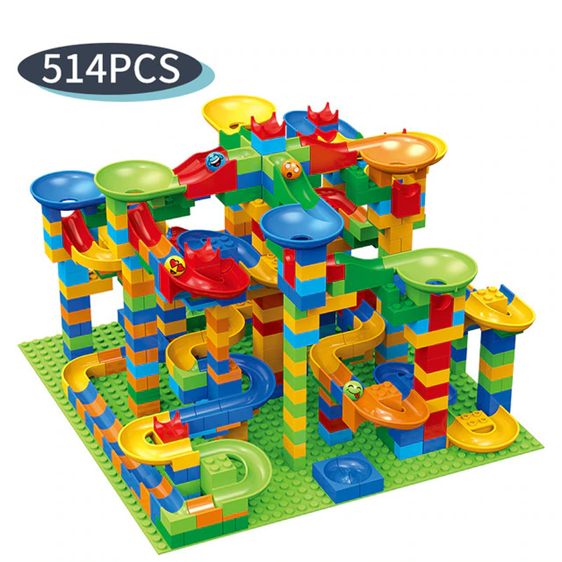 Ball Track Building Blocks - Fun Maze with Slides for Kids - Educational