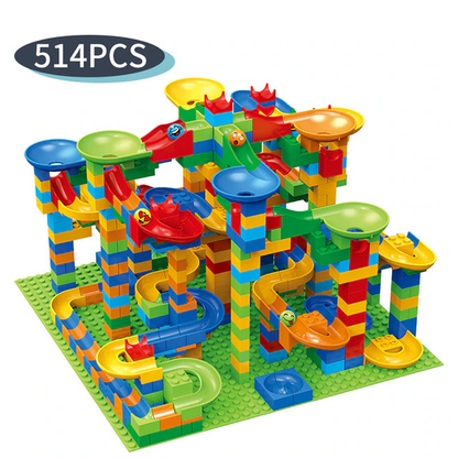 Ball Track Building Blocks - Fun Maze with Slides for Kids - Educational