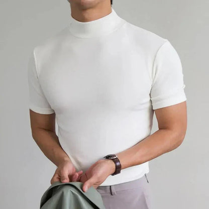 Men's T-shirt High Collar Casual for Daily Use