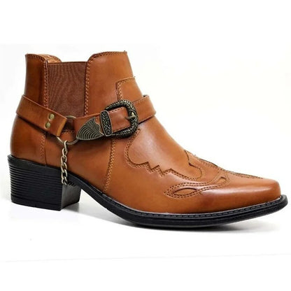 Rugged Western Biker Boots