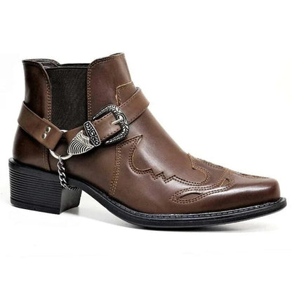 Rugged Western Biker Boots