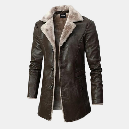 Men's Winter Leather Coat Elegant Leather