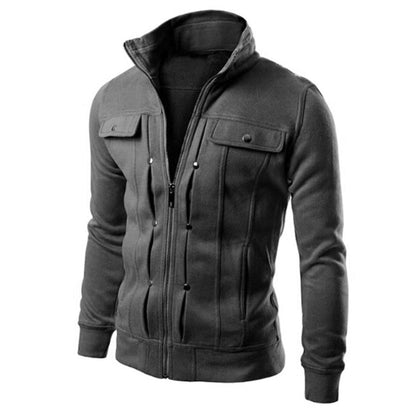 Men's Full Zip Jacket with Stand Collar