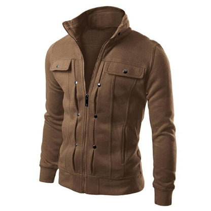 Men's Full Zip Jacket with Stand Collar