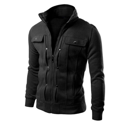 Men's Full Zip Jacket with Stand Collar