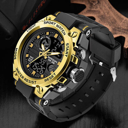Rugged Men's Tactical Watch with Dual Time
