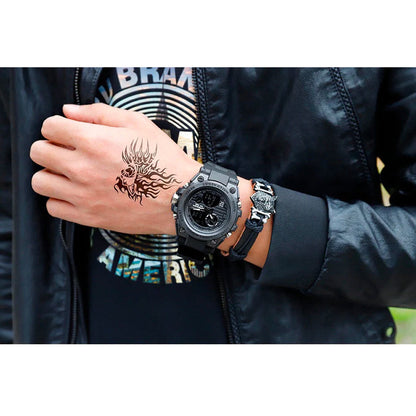 Rugged Men's Tactical Watch with Dual Time
