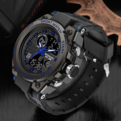 Rugged Men's Tactical Watch with Dual Time