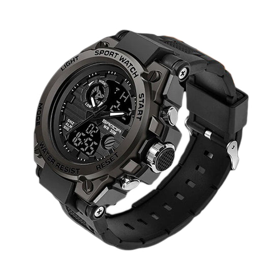 Rugged Men's Tactical Watch with Dual Time