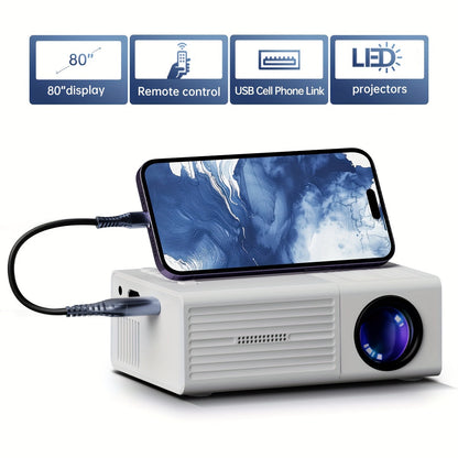 Mini Ultra-Bright Projector 3000 Lumens – Portable, HDTV & USB, Ideal for Home & Outdoor Cinema!