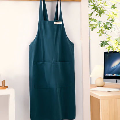 Cross-Back Cotton Apron with Pockets