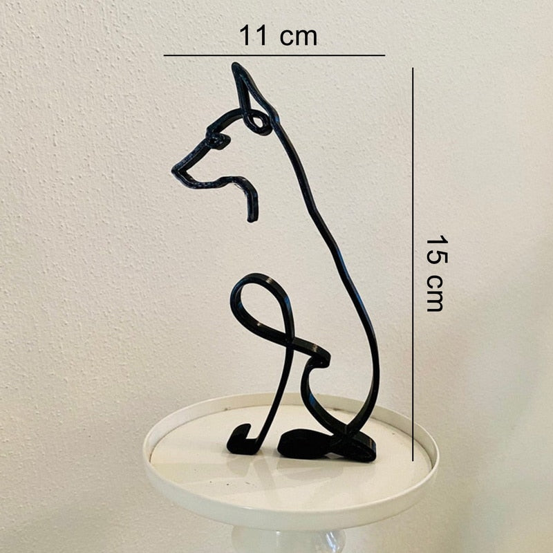 Modern Wireframe Dog Figure