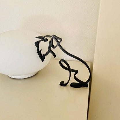 Modern Wireframe Dog Figure