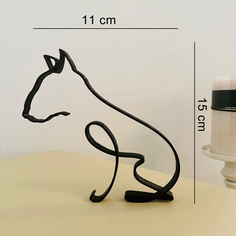 Modern Wireframe Dog Figure