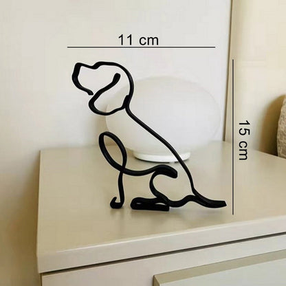 Modern Wireframe Dog Figure