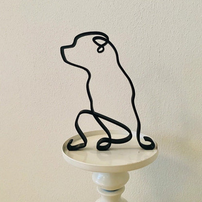 Modern Wireframe Dog Figure