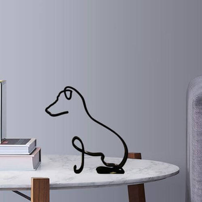 Modern Wireframe Dog Figure