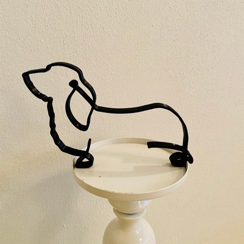 Modern Wireframe Dog Figure