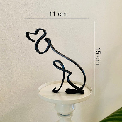 Modern Wireframe Dog Figure