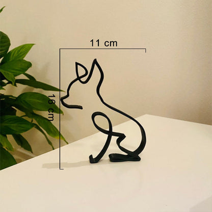 Modern Wireframe Dog Figure